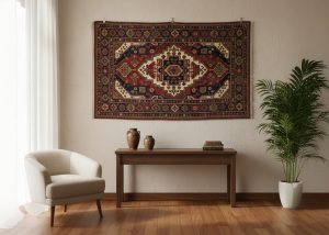 فرش ایرانی می‌تواند به‌عنوان المان دیواری جلوه‌ای هنری و فرهنگی به خانه شما ببخشد. با روش‌های نصب و ترکیب رنگی مناسب، فرش روی دیوار فضایی گرم، زیبا و منحصر به‌فرد خلق می‌کند.