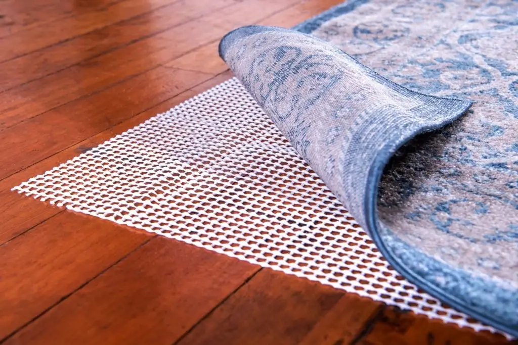 A carpet with rubber padding